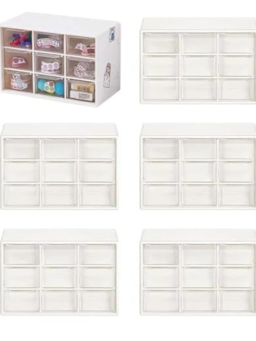 Brand-Unknown White 12-Compartment Plastic Drawer Organizer